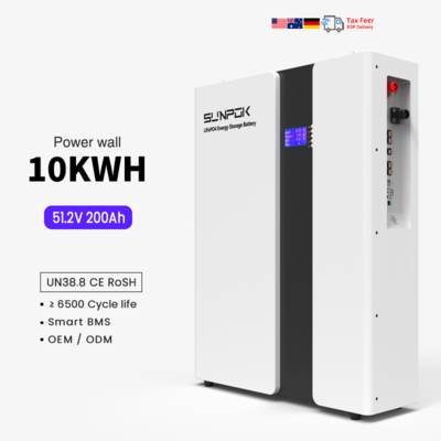 New Energy 10kwh Lifepo4 Power Wall Batterie Lifepo4 48V 200Ah Home Battery for Solar Power System Home Energy Storage