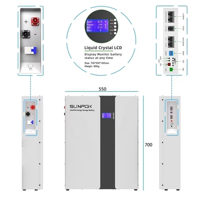 51.2V Energy Storage Battery 8000 Cycle Life Wall Mounted Lifepo4 Lithuim Battery 48V 200ah 10kwh Lithium Battery