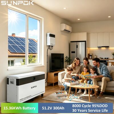 SUNPOK 48V 300Ah Solar Lithium LiFePO4 Battery Pack 15kwh 30kwh 48v LiFePO4 Home Energy Storage Battery