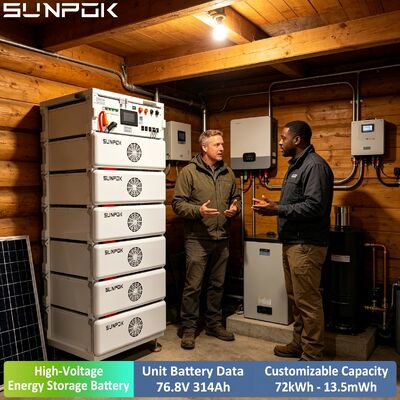 SUNPOK 76.8V 314AH 24.12kWH High Voltage Energy Storage System Photovoltaic Hybrid Commercial Industrial Use Made China