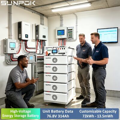 SUNPOK 76.8V 314Ah Lithium Ion Battery Pack Solar Battery 265kwh Lithium Battery for Hybrid off Grid Storage System Project