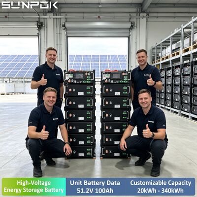 SUNPOK High Voltage BMS Portable Power Station 8000 Cycle 51.2V 100Ah Stackable 30Kwh 35Kwh 40Kwh Lifepo4 Lithium Battery