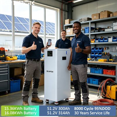 SUNPOK 16KWh Battery Pack 51.2V 16kw Lithium Battery 314Ah LFP Lifepo4 Solar Batteries Household Solar Energy Storage