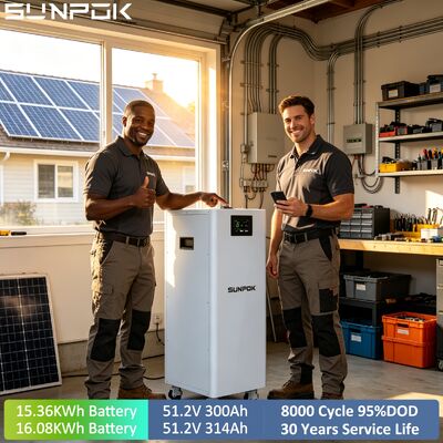 SUNPOK 15kwh LiFePO4 Battery 16kwh Lithium Ion Solar Battery 51.2V 300ah 314ah LiFePO4 for Home Energy Storage