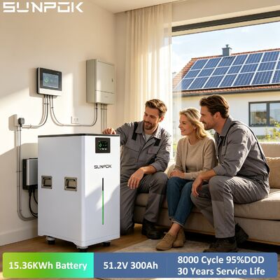 SUNPOK Mobile Version LiFePO4 Battery Pack 51.2V 300Ah 15KWh Lithium Ion Batteries With Smart BMS for Home Energy Storage System