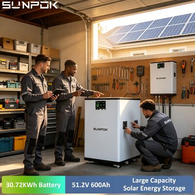SUNPOK 48v 51.2v 600ah 10000 Cycles Lithium 30kwh Lifepo4 Solar Battery 30kw Home Energy Storage Battery Pack 48V