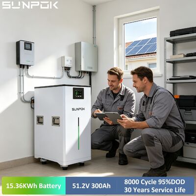 SUNPOK 48V 300Ah Power Wall Lithium Ion Pack Home Energy Storage 15KW 300Ah Solar Power System 51.2V Lifepo4 Battery