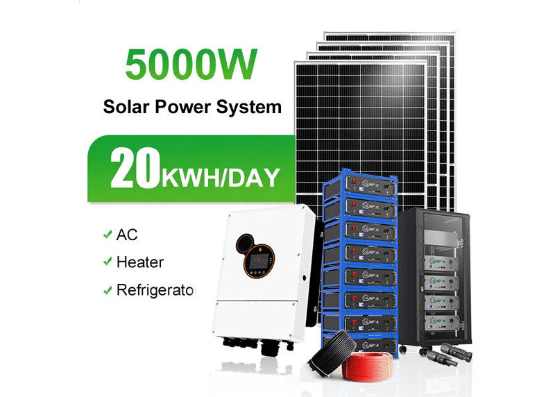 MPPT Control Thin Film Solar Panels 48V 200ah 10kwh 20kwh Roof Mount Solar Racking