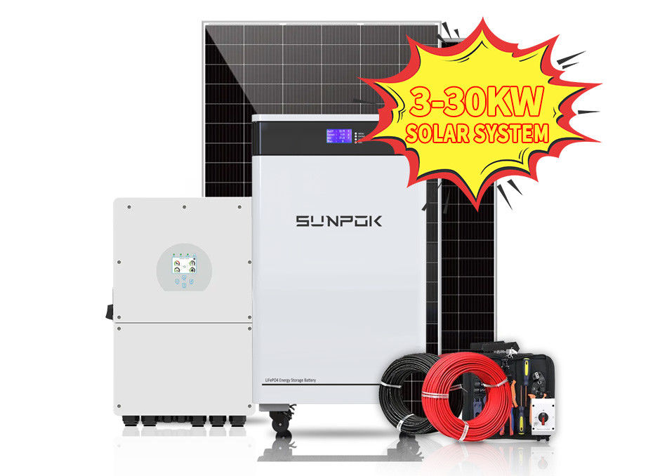 EU US 50kw Hybrid Solar Power Systems 10kw 15kw For House 20kw 30kw Industrial Solar System