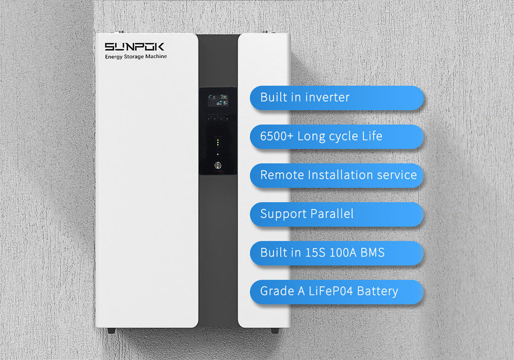 Off -Grid All In One Ess Eu Warehouse Built In 5.12Kwh 50Ah 200Ah 100Ah 51.2V 5kw Inverter  Battery