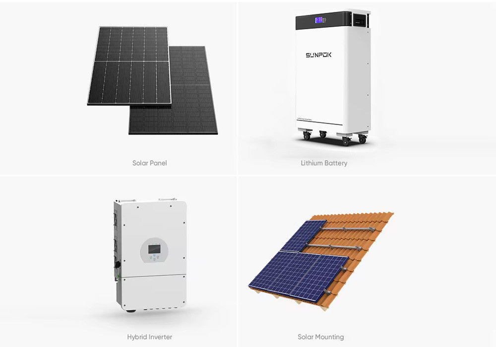 System Hybride Solaire Eolien Solar Panel 3KW 5KW 10KW 20KW Solar System For Home