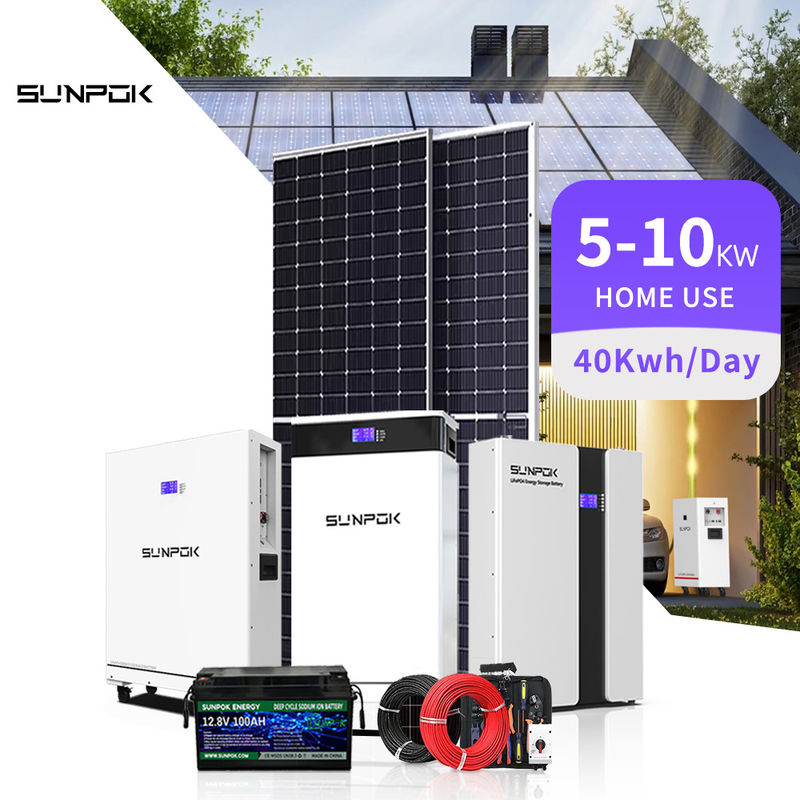 Complete 30kw Off-Grid Hybrid Solar Battery System Solar Home Use 5kw 8kw 15kw Kits