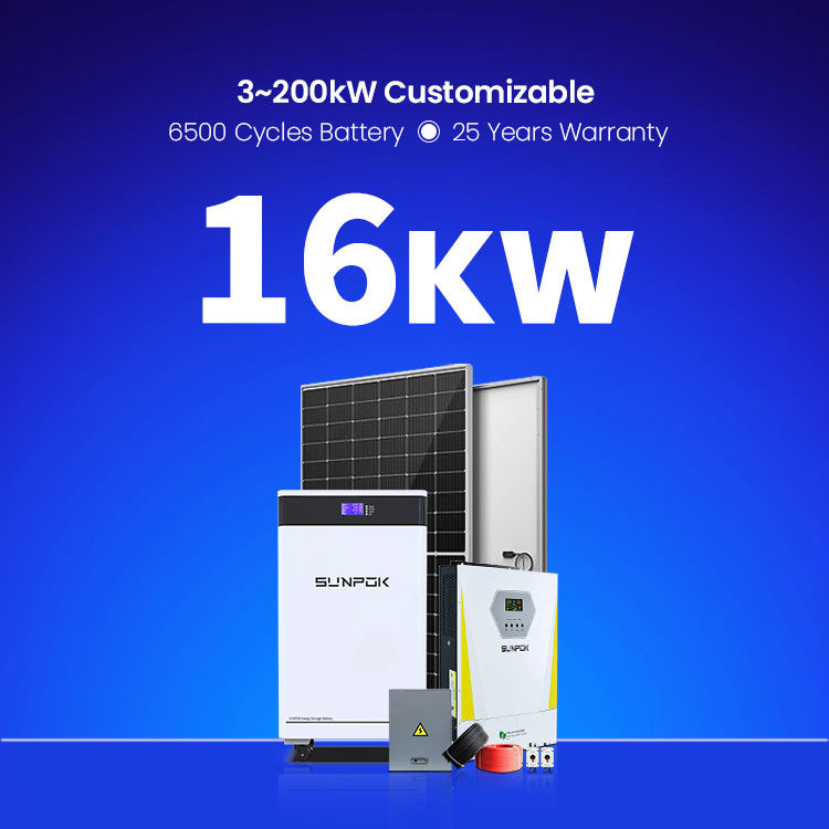 Solar Panel Power System 15Kva 16KW 18KW Complete Home Hybrid Solar PV Energy System