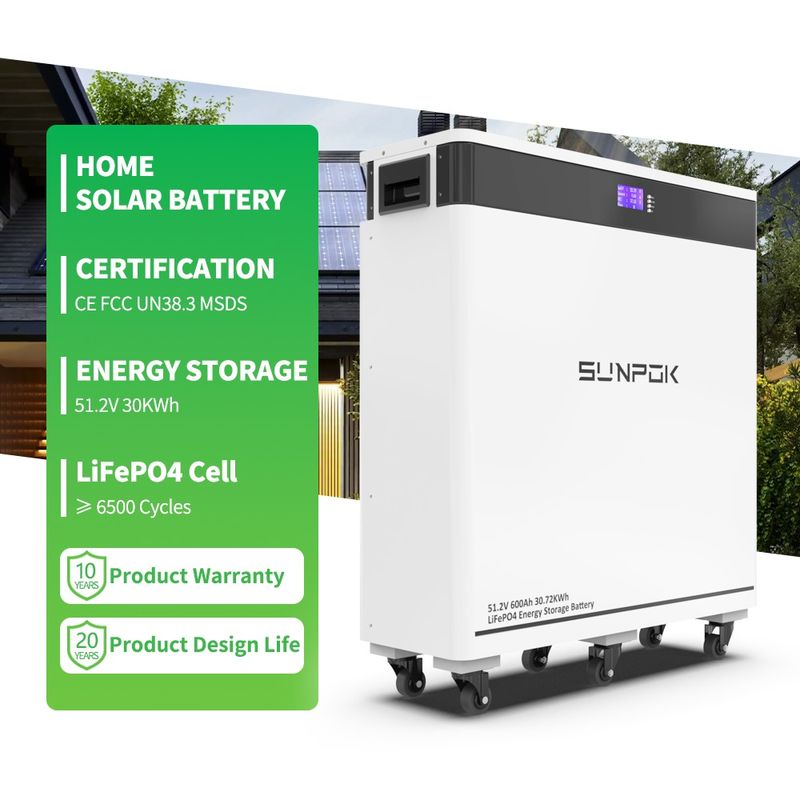 51.2V 600Ah Lithium Battery 30kwh 60kwh 48V Home Solar Energy Storage System LiFePO4 Batteries Pack for House