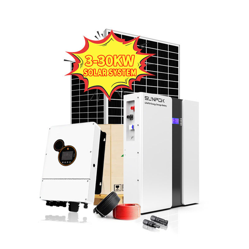 Solar Panel Kit Power Generator 5KW on and off Grid Hybrid Solar Inverter 10KW 15KW 20KW Home Solar Energy Systems