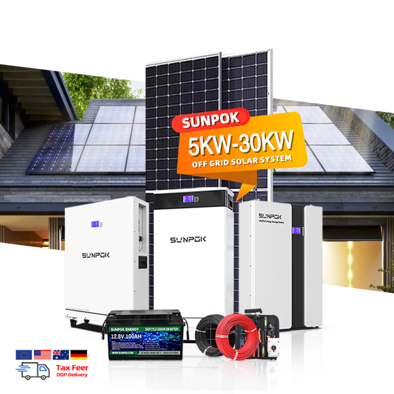 Sunpok Cheap Price China Factory Supply 5kw 8kw 10kw 12kw 20kw Complete Kit Solar Energy System