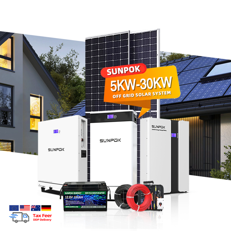 Complete Home Solar System Kit 5kw 10kw 15kw Hybrid Solar Battery Energy System 10kwh Lithium Batteries