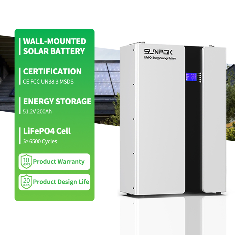 wall-mounted 51.2V Home Solar Energy Storage Battery Lfp 200Ah Lithium Battery 51.2V 200Ah 10Kwh