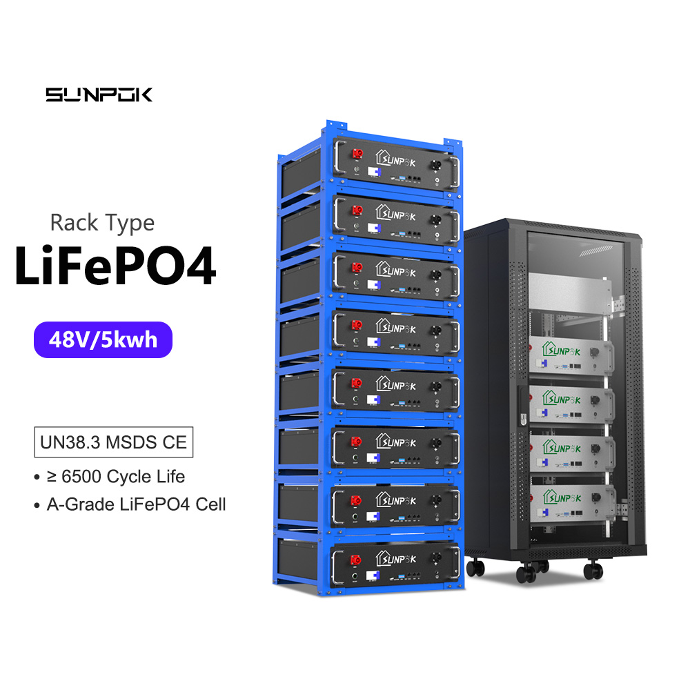 48V 51.2V Rack Mounted Lithium Ion Battery 5kWh 10kWh Home Energy ...