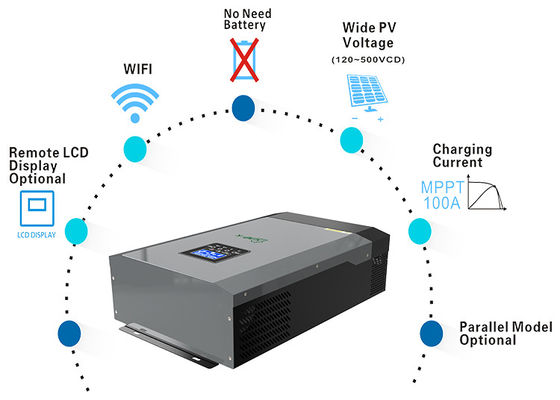 UN38.3 Off Grid Inverter 8kw 10kw 12kw Standard Three Phase Hybrid Solar Inverter