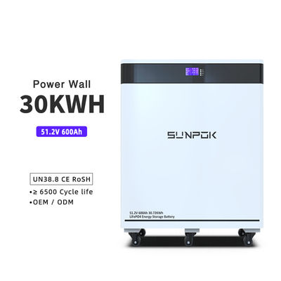 600Ah Lithium Ion Lifepo4 Solar Battery 30kwh 48V 600Ah Lifepo4 Battery Pack 51.2v 30kwh 30kw Solar Energy Storage System