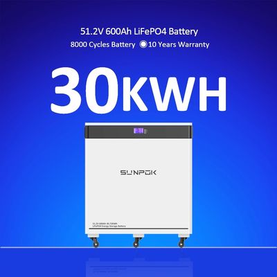 NEW 30KW Deep Cycles 600AH Moveable Wall Mounted LiFePO4 51.2V Lithium Ion Battery Pack Home Energy Storage System