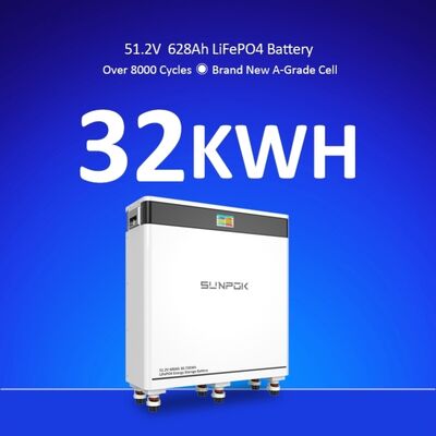 8000Cycle 51.2V 600ah 628ah 30kWh 32kWh Ground Mounted with Smart BMS Lithium Ion Lifepo4 Solar Battery