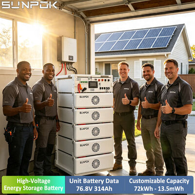SUNPOK Lifepo4 Home Battery 76.8V 314AH Lithium Ion Batteries Pack High Voltage Energy Storage Battery