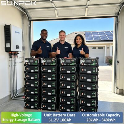 SUNPOK High Voltage 51.2V 48V 100Ah 5kWh LiFePO4 Battery Pack High Voltage Commercial Industrial Solar Energy Storage System