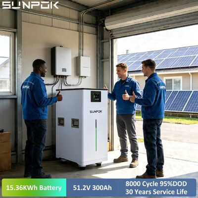 SUNPOK 51.2V 300Ah LiFePO4 Home Energy Storage Lithium Battery 48V 15kWh Solar Iron Phosphate Battery Pack