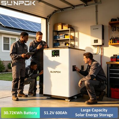SUNPOK Home Energy Storage 30kWh Energy Storage Battery 51.2V 600AH Lithium Ion Batteries Pack for Home Power Backup