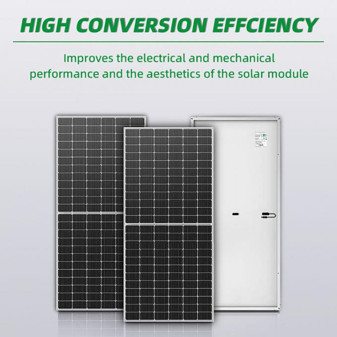 Black 450W 550W 600W Mono PV Panels Half Cell PV Module Silicon Solar ...